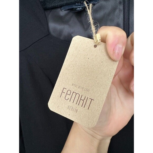 Femkit Berlin Sheath Dress Minimalist Knee Length Black Women's 38 (US 6) NEW - Picture 5 of 11